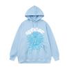Sp5der Hoodie Unisex Oversized Cotton Pullover With Foil Letter Print Fall Casual Streetwear