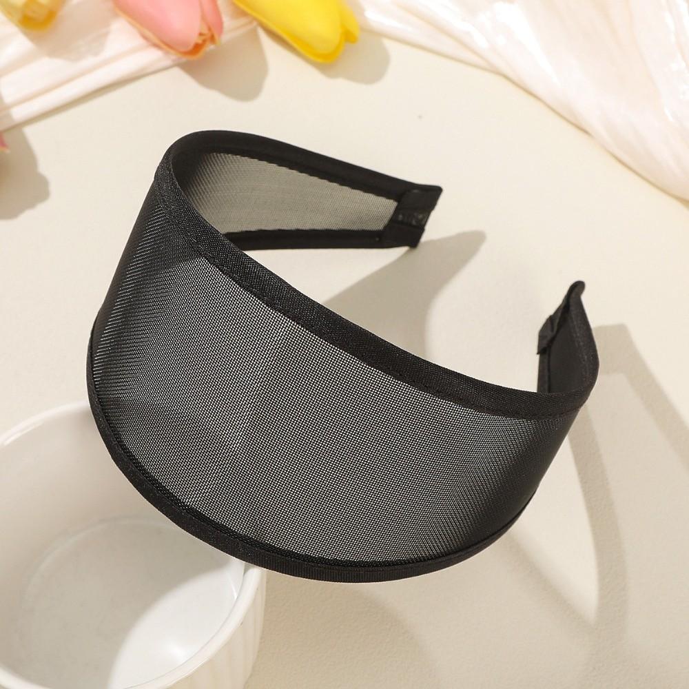 

Creative Mesh Pearls Headband Headwear Black White Hairband Rhinestone Wide Hair Hoop Daily Style 1