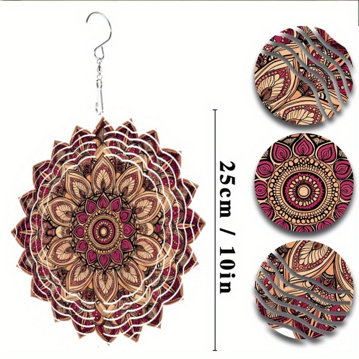 

3D Мандала Цветок Металлическое Настенное Искусство Двусторонний Лазерная Резка Сложный Розовый Золотистый Дизайн Внутренний Наружный Декоративный Подвесной Орнамент Классический 01A