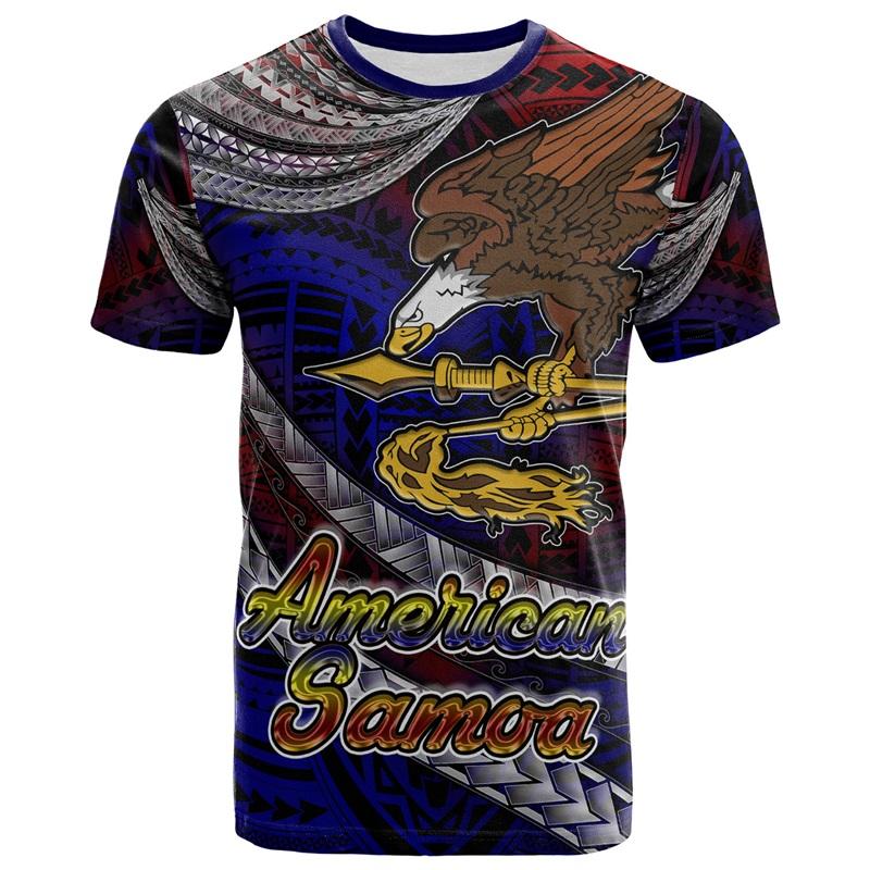 3D Printed Samoan Flag T-Shirt For Men New In Summer Short Sleeves Polynesian Tshirts Clothes Men's Oversized Tee Shirts
