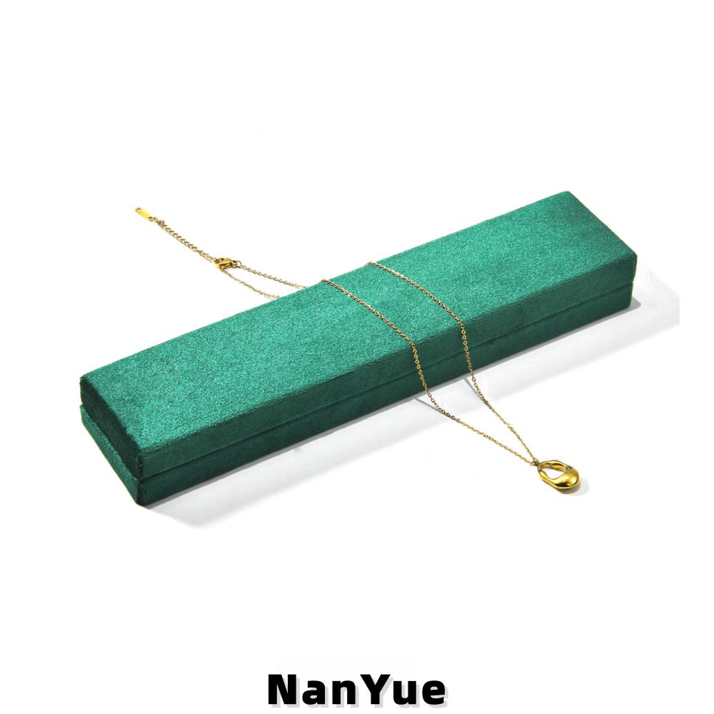 High End Rectangle Luxury Velvet Necklace Box Custom Logo Anti-Tangle Chain Bracelet Jewelry Storage Display Gift Box