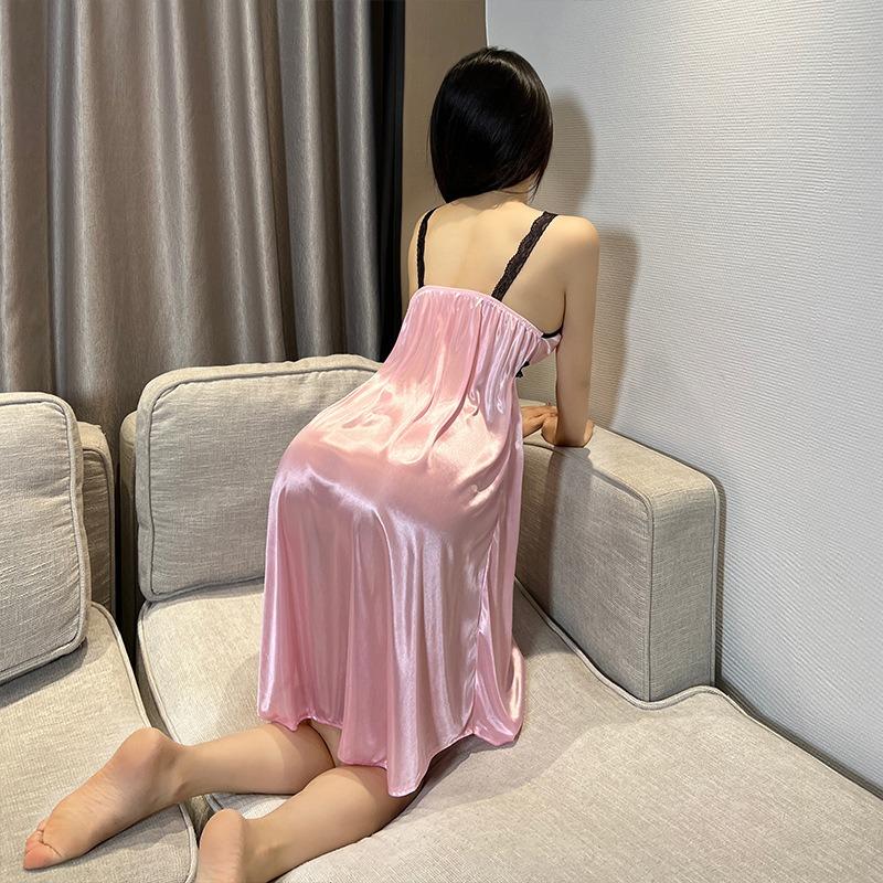 Suspender Summer Female Sexy Halter Pure Desire Thin Satin Clothing Large Size