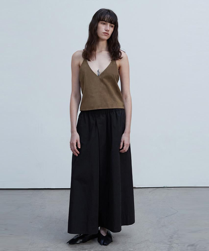 Beleudemaleu Suede V-Neck Bustier Top