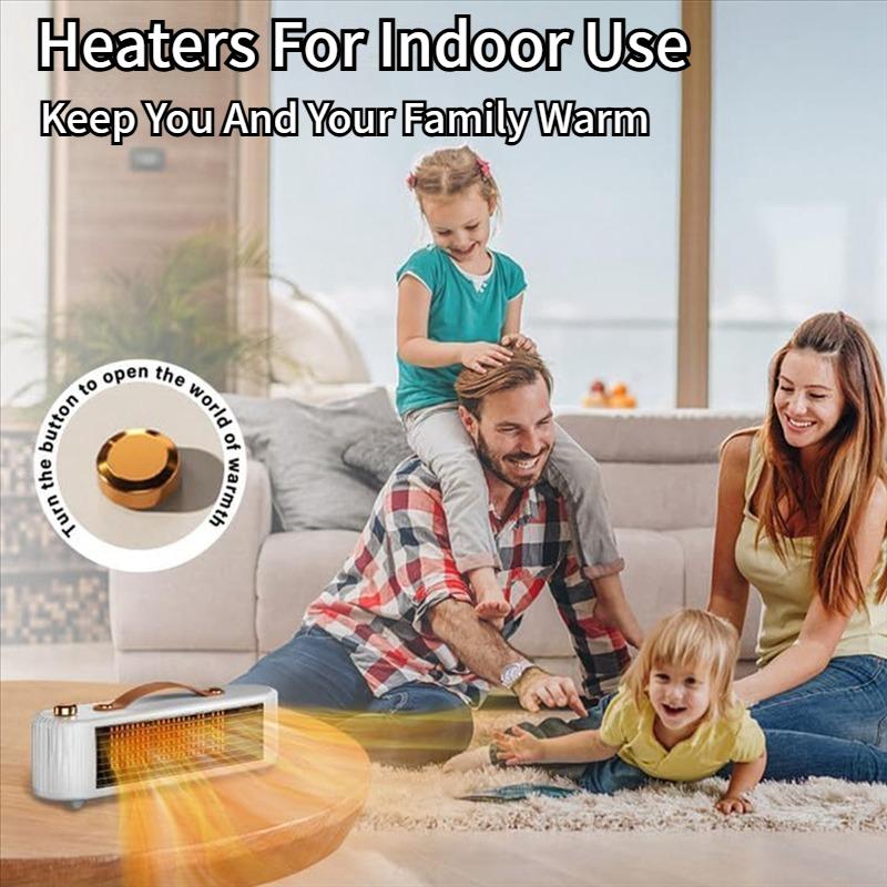 Energy-Efficient Space Heater for Indoor Use, Small Portable Electric Heater with Fast Heating, Tabletop Fireplace