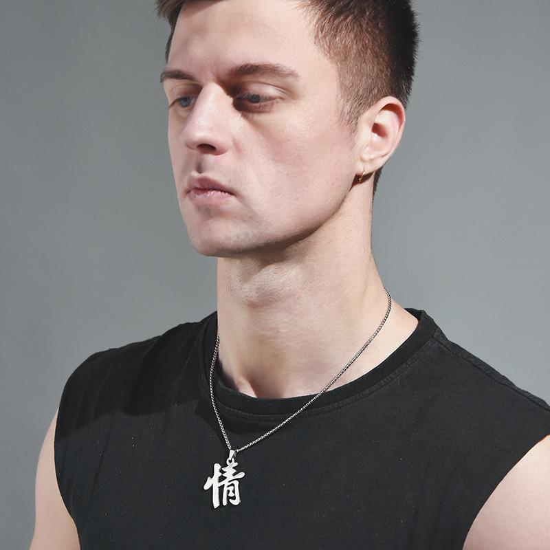 Korean Style Titanium Steel Love Pendant Necklace For Couples Minimalist Jewelry Gift