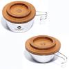 CAMPING MOON Sierra Cup Walnut Solid Wood Coaster of Lid, Wood, (Set 2, 12cm) S-MG-2P