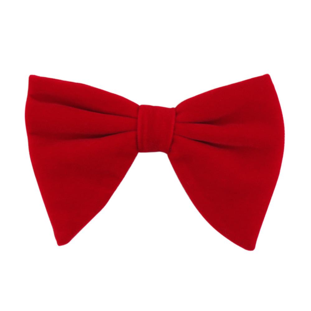 Men's Large Velvet Pre-tied Swallowtail Wingtip Bow Tie - Retro Tuxedo Design