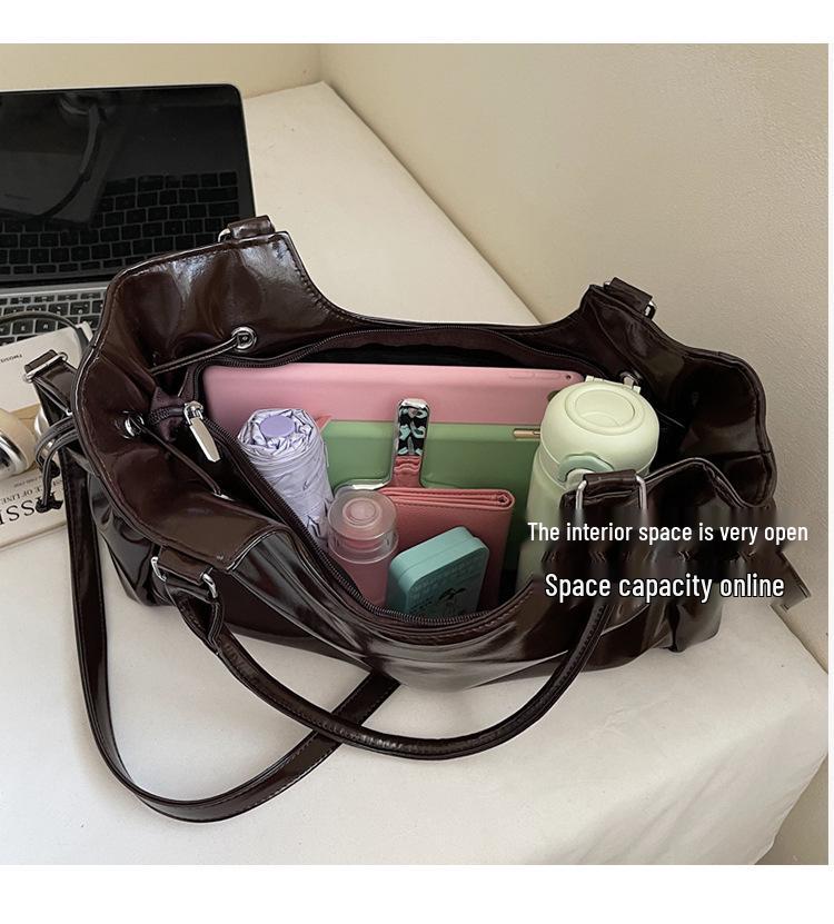 Women's Large Capacity Crossbody Bag - Solid Color PU Shoulder Handbag for Autumn/Winter