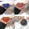 Mini Borsa a Mano a Forma di Cuore d'Amore con Decorazioni di Diamanti Acqua Scintillante per Uso Quotidiano