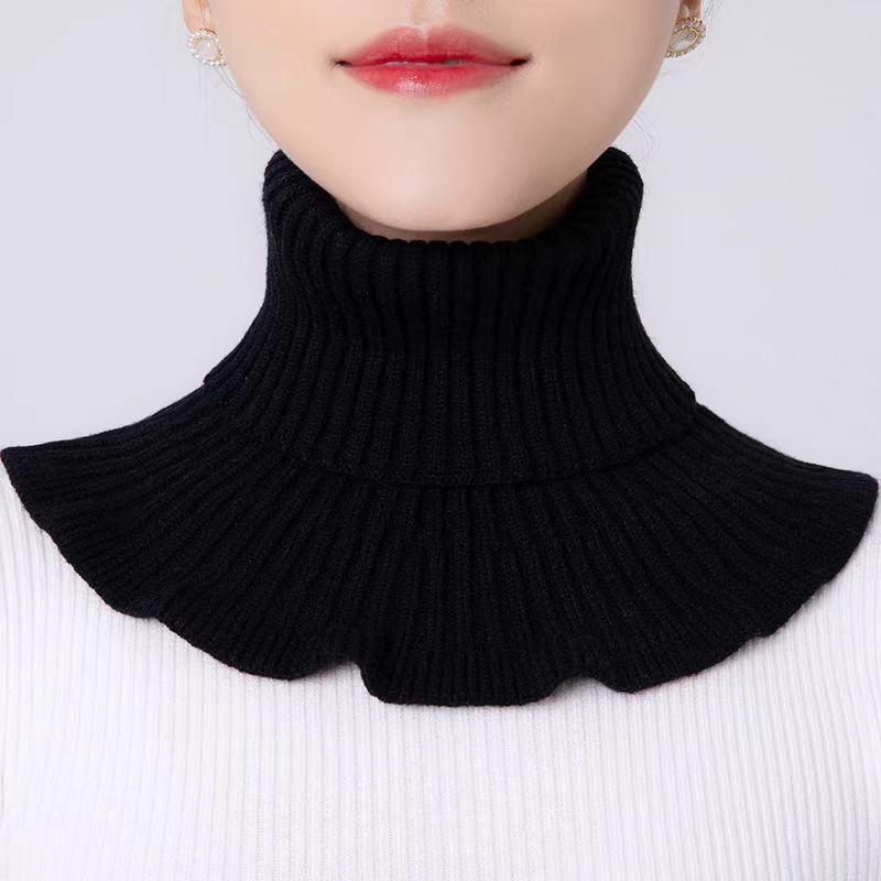 Women's Knit Snood: Warm High-Neck Wool Collar for Autumn & Winter