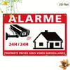 D Sustenido D SustenidoD Sustenido pc D Placa de Metal Chamativa Tom Vermelho e Branco ALARME Aviso de Segurança com Ícone de Vigilância