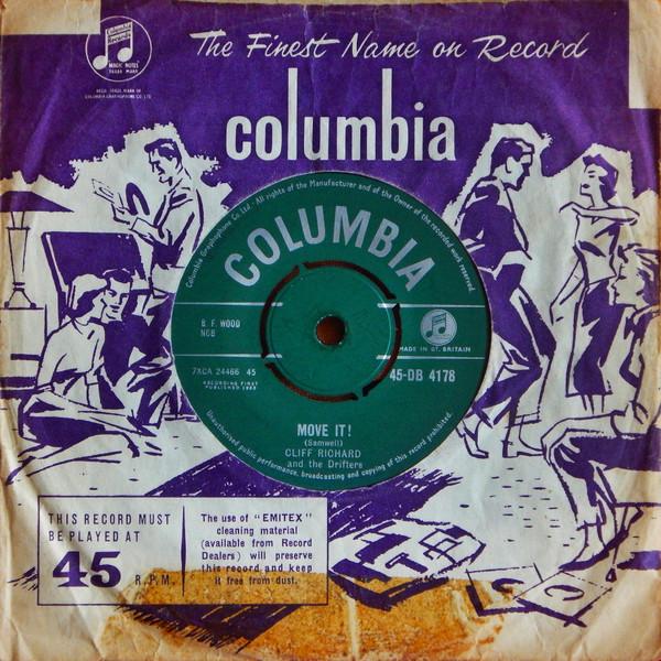 7inch Record CLIFF RICHARD, DRIFTERS - Move It! / Schoolboy Crush 45DB4178 Columbia 1958 UK Rock Used
