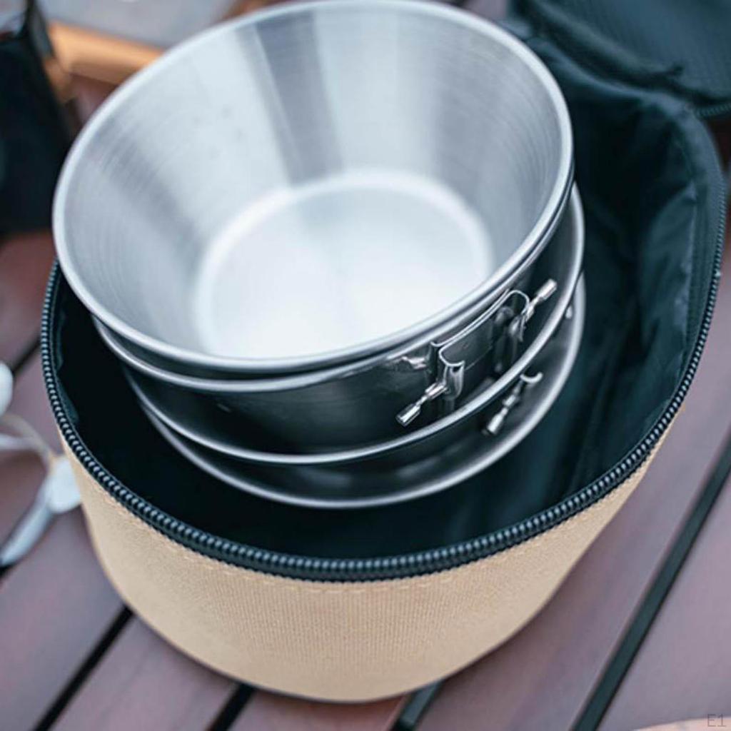 Lightweight Camping Bowl Outdoor Dinnerware Cooking Storage Bag for Barbecue Travel Hiking