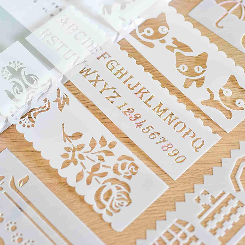 Multi functional Drawing Stencils Straight & Wavy Lines Rulers Hollow Out Design PP Templates Reusable for Children