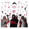 2025 Halloween Static Cling Stickers Scary Ghost Woman Bloody Handprint Window Decals For Spooky Party Home Decor
