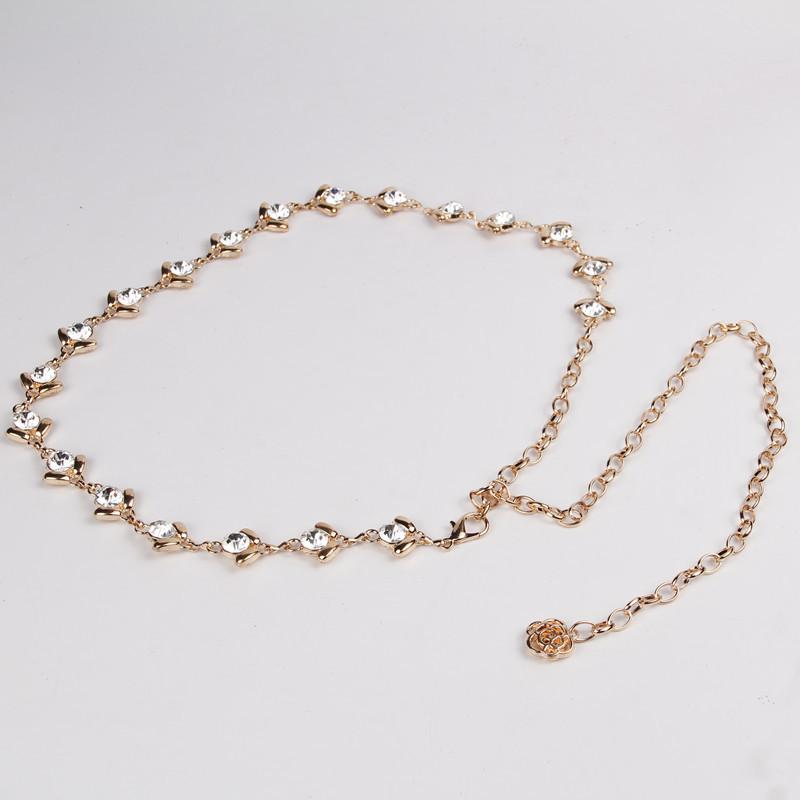 Modische silberfarbene Schmetterlingsgürtel für Damen 110cm Glatte Metallketten-Gürtel Sommerkleid-Gürtel