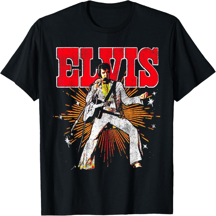 Elvis Presley Official Retro Short Sleeve T-Shirt S чёрный