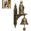 Vintage Jesus Virgin Mary Statue Doorbell Christian Religious Home Decor Bronze Church Gift Inspirational Bible Verse Door Chime