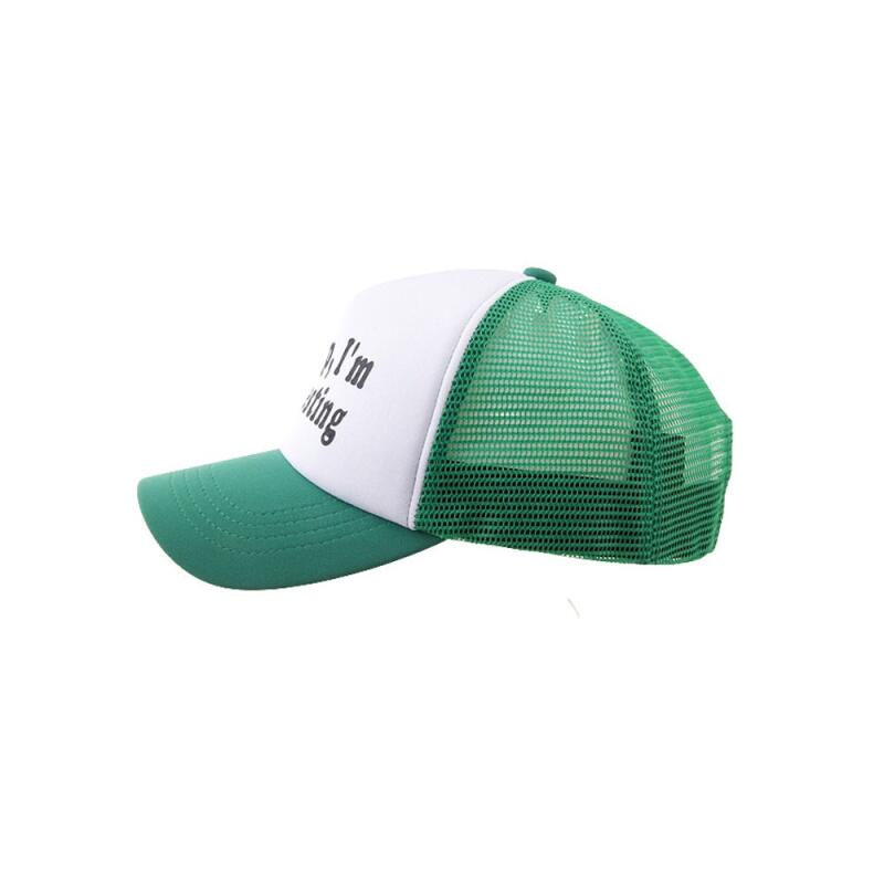 Men s and women s mesh hat with a 5-point mesh cap green