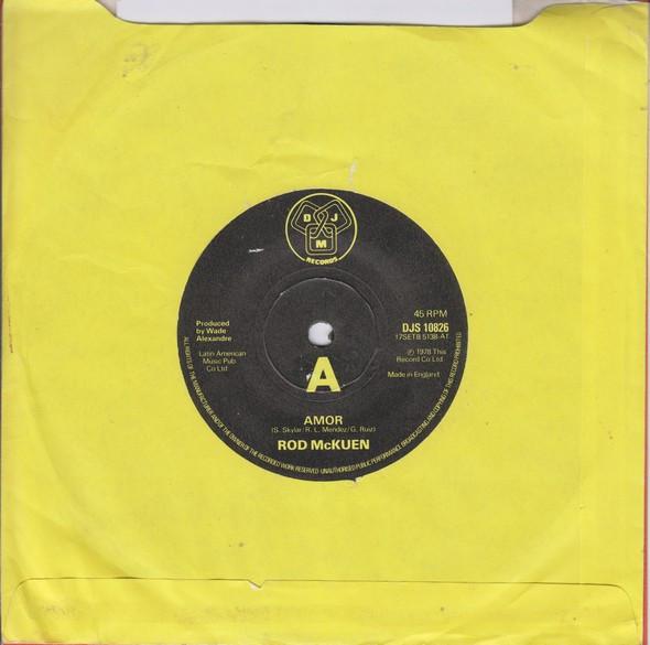 

7inch Record ROD MCKUEN - Amor DJS10826 DJM Records 1978 UK Soul/Funk Used