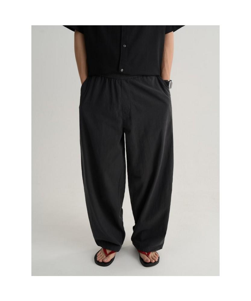 8SECONDS Cotton Structure Wide Fit Elastic Waist Pants Ash