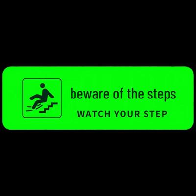 Glow-in-the-Dark Caution Step Warning Floor Stickers