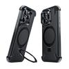 Leather Phone Case for iPhone 15 14 13 12 Pro Max 15 Plus With 360° Holder Frameless for MagSafe Wireless Charging Bumper