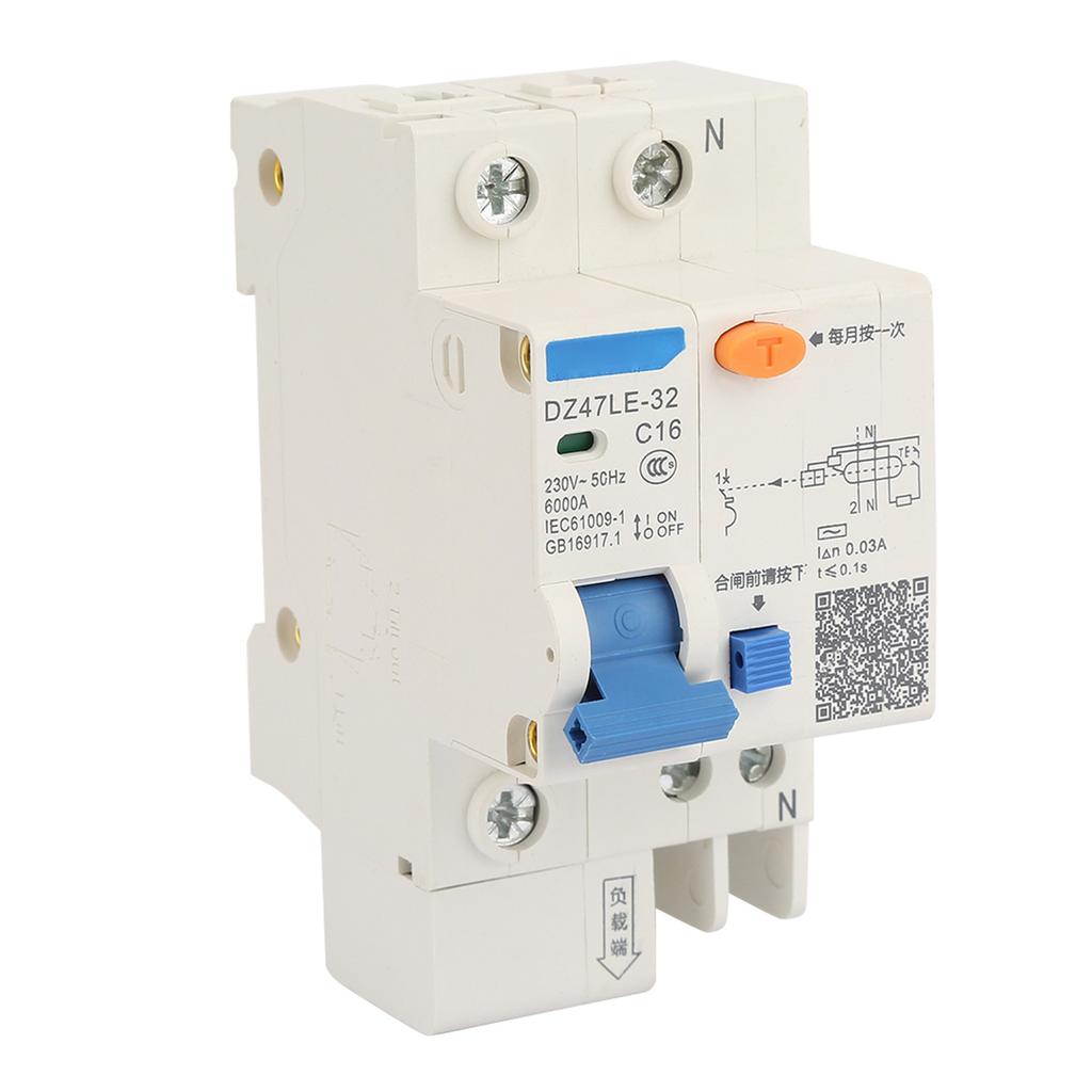 DZ47LE 32 1P+N 16A 230V Earth Leakage Safety Protection Circuit Breaker (16A)