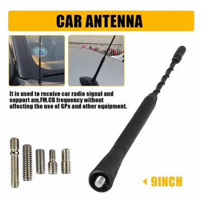 2M 9'' Car Roof Mast Radio Stereo Antenna Amplified AM/FM Aerial Universal