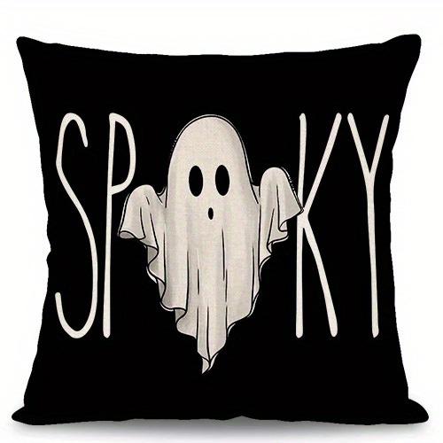Home Decor Spooky Cat and Halloween-themed Pillow Covers Pattern Cushion Cover Suitable for Sofa Bedroom Car Pillow Cover