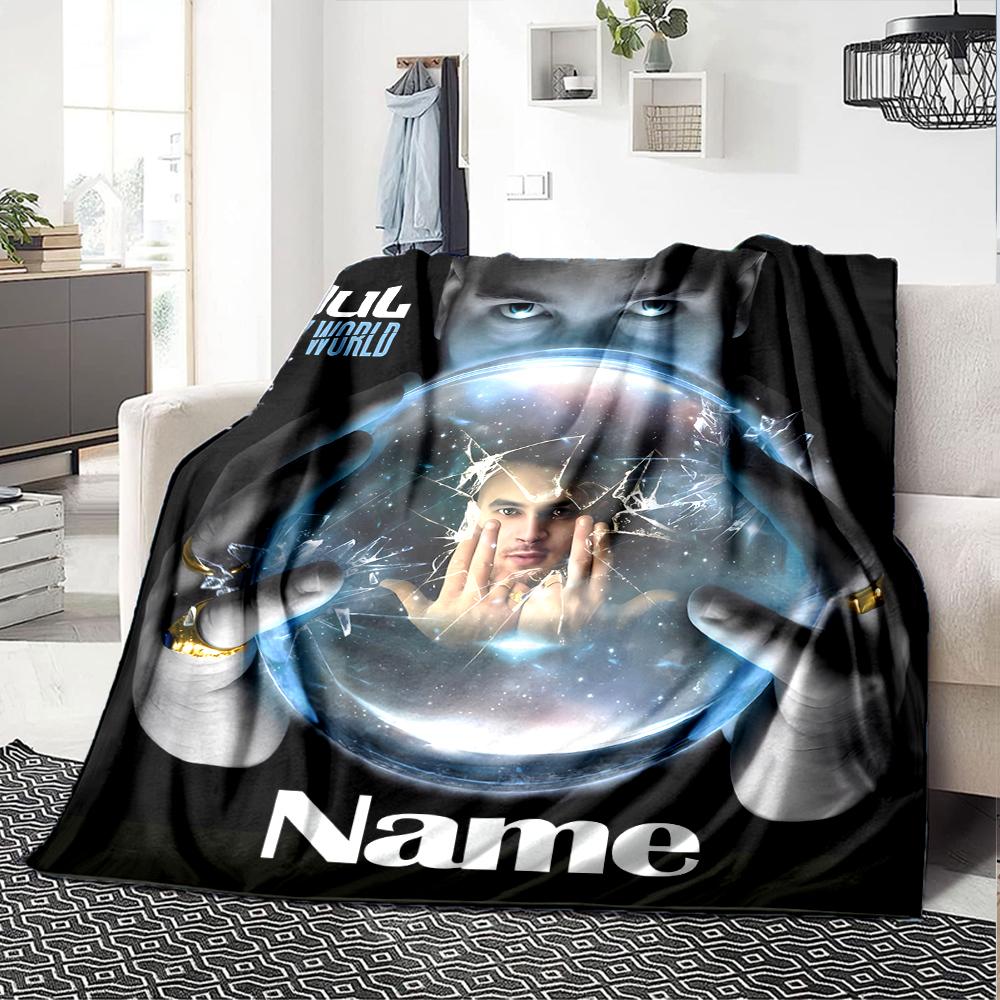 Customiz Name Personality Jul rapper Blanket Soft &Warm Sofa Office Bed Travel Lunch Break Blanket, Gift Suitable All Seasons