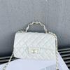 Leather rhombus chain bag women's handbag high-end new versatile single shoulder messenger small square bag