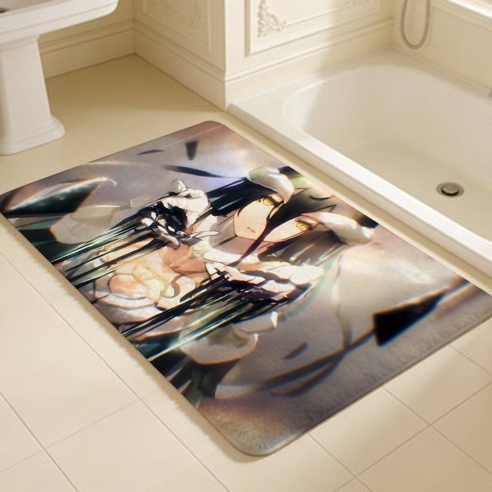 Game Albedo Cute Girl Overlord Anime Hallway Carpet Washable Non-Slip Living Room Sofa Chairs Area Mat Kitchen Doormat Area Rug
