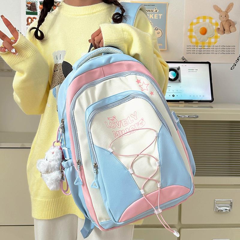 Children's Schoolbags, Primary School Students, Girls, Junior High School Students, High-value Color Matching Backpacks, Fashionable Backpacks