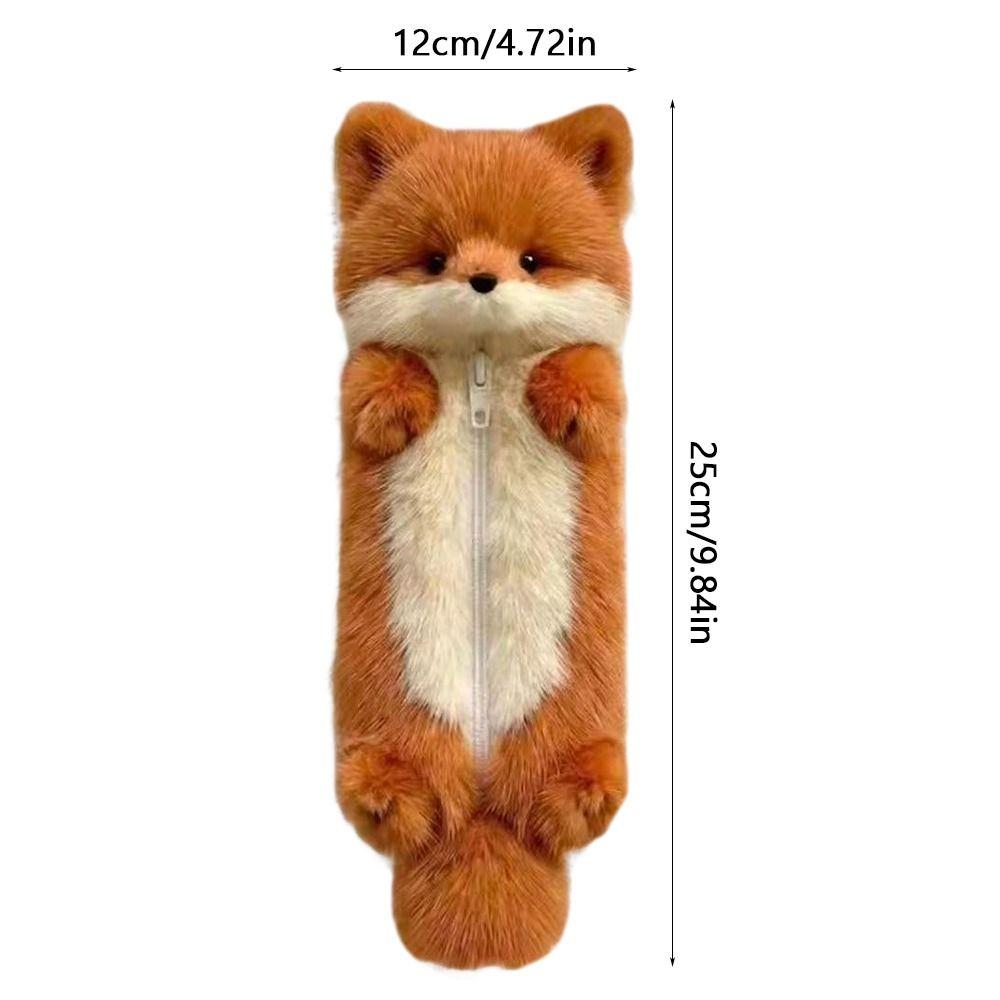 Fuchs-Form Federmäppchen Plüsch Schreibwaren Aufbewahrungstasche Niedliche Stifttasche Schüler