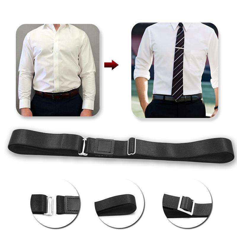 

Черный ремень для рубашки для мужчин и женщин, фиксирующий рубашку, регулируемый эластичный нескользящий ремень, устойчивый к появлению складок, ремень-фиксатор для рубашки
