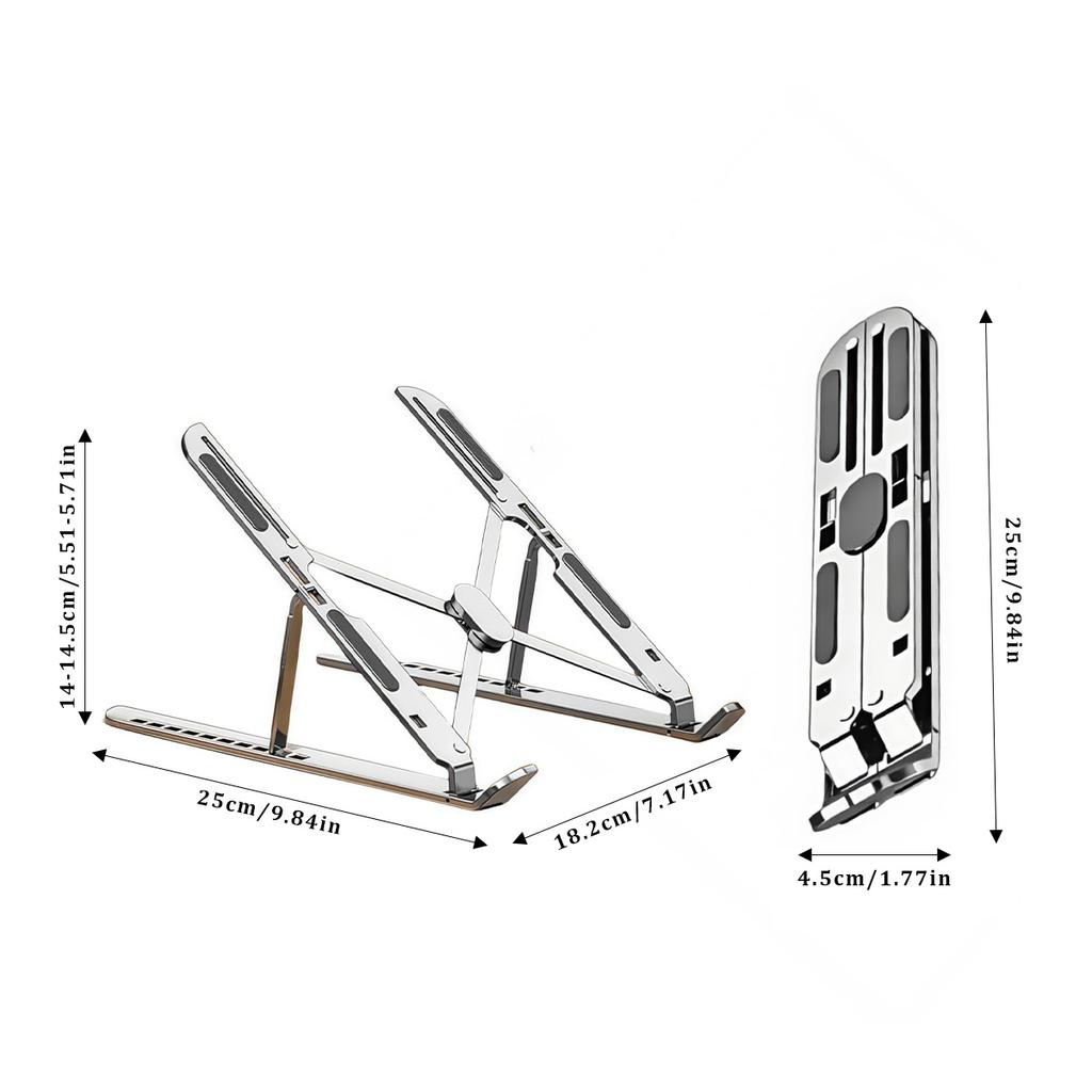 Adjustable Laptop Stand Aluminum Alloy Laptop Holder Stand Anti-slip Foldable Portable Lifting Cooling Holder For Home & Office