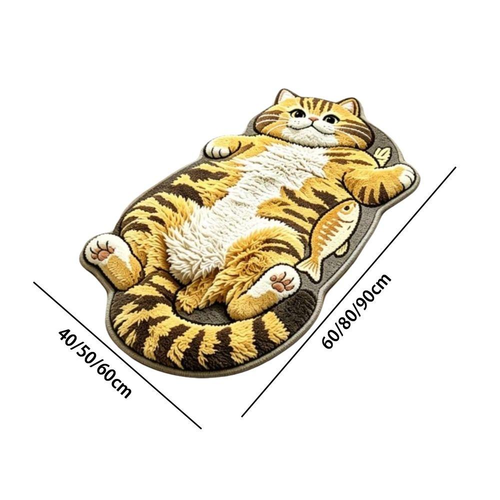 Easy to Clean Home Decor Carpet Anti-fouling Cartoon Carpet Funny Cat-Shaped Area Rug Living Rooms