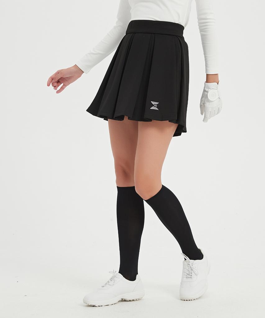 I Parka Black Spiral Pleated Skirt
