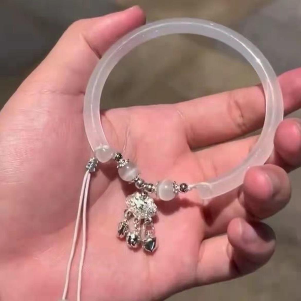 Safety lock bell fringed bracelet niche design half bracelet Chinese style versatile adjustable girlfriend bracelet