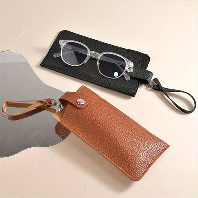 Luxury Women'S Eyeglass Case Leather Soft Holder Pocket Cases Slim Travel Pouch For Sunglasses Eyeglasses Eyewear With Lanyard