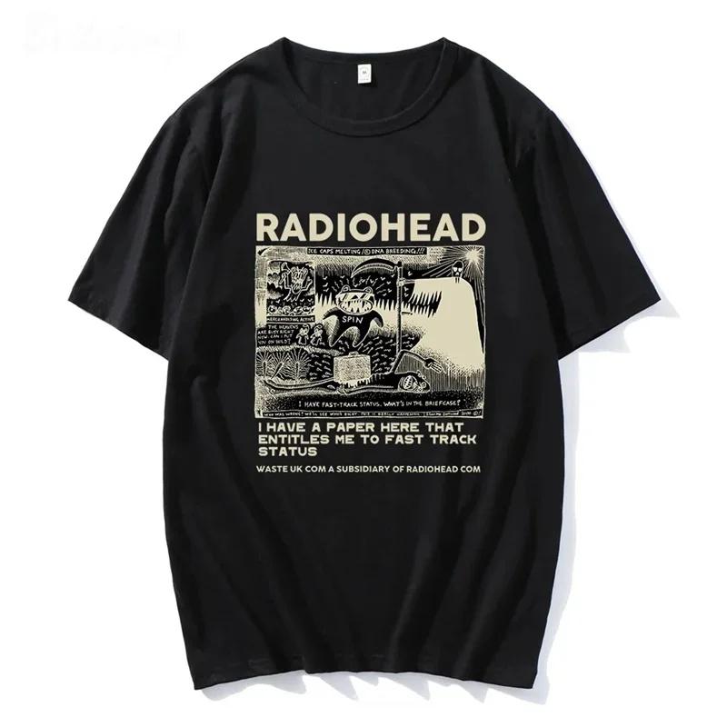 ZX TEE Radiohead T Shirt Men Vintage Classic Tees North America Tour Rock Boy Women's TShirt Camisetas Hombre Hip Hop Street Casual Top