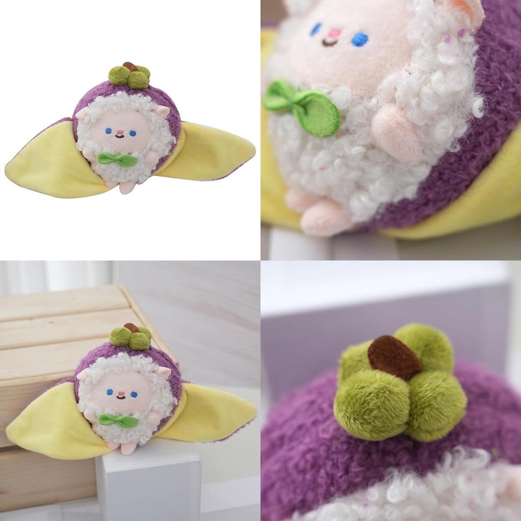 Adorable Magnetic Plush Keychain Doll Cute Fruit Character For Birthday Gift 10cm