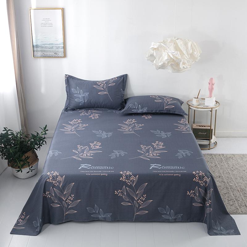 100% Cotton Country Floral Flat Sheet 3 Pieces Tulip Bed Sheet Set Soft Botanical Flower Blossoms Bed Cover with 2 Pillow Cases