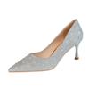 Fashion Point-toe Women's Sandals Nightclub Show Thin Stiletto Women's Single Shoes Rhinestone Sequin High-heeled Shoes
