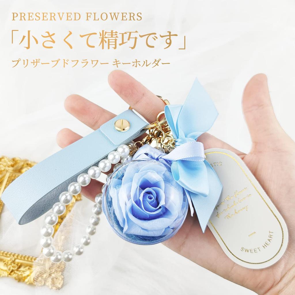 SENJWARM Preserved Flower Keychain, Never Withers, Gift for Women and Female Friends, Popular Mother's Day Gift, Girlfriend, Wife, Wedding Gift,