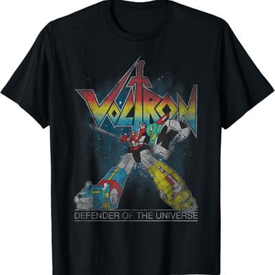 Voltron Retro Defender Rainbow Graphic T-Shirt T-Shirt