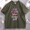 Just A Girl Who Loves Jeff Tshirt Vintage Lover High Resolution T Shirt Unisex Short Sleeve Round Neck Tshirt Male Clothes Tops