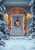 Mocsicka Winter Background Photography Christmas Tree Snow Door Decor New Year Party Adult Child Birthday Family Photo Backdrops