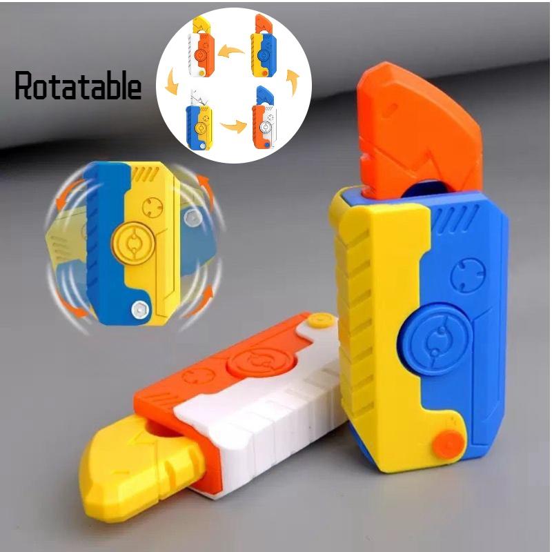 Mini Gravity Gyro Rotating Carrot Folding Shovel Model Finger Carrot Knife Pendant Tiktok Decompression Toy Plastic Material